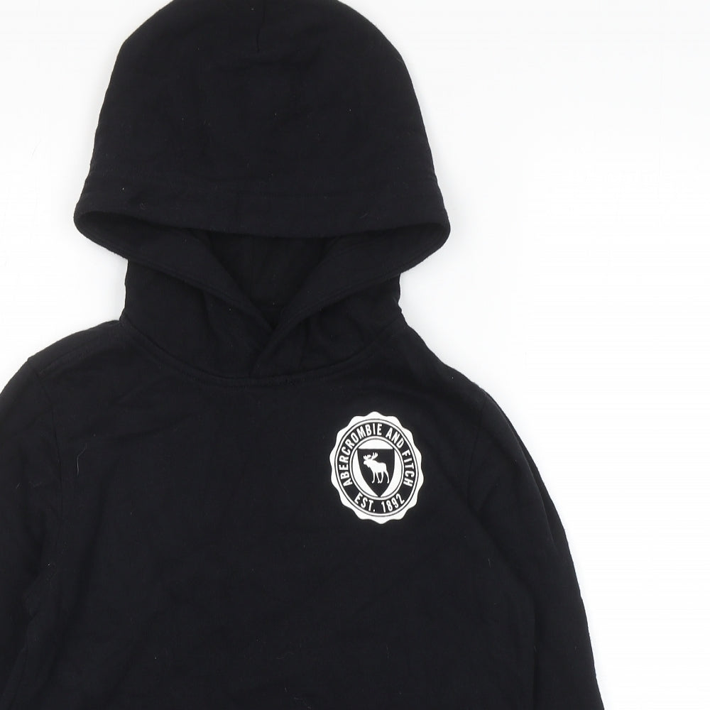 Abercrombie & Fitch Boys Black Cotton Pullover Hoodie Size 9-10 Years Pullover