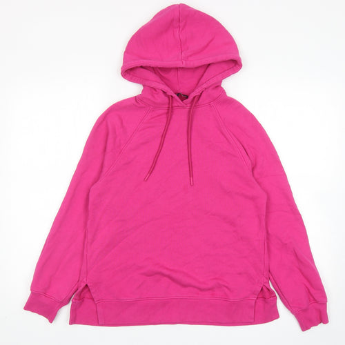Marks and Spencer Womens Pink Cotton Pullover Hoodie Size 6 Pullover