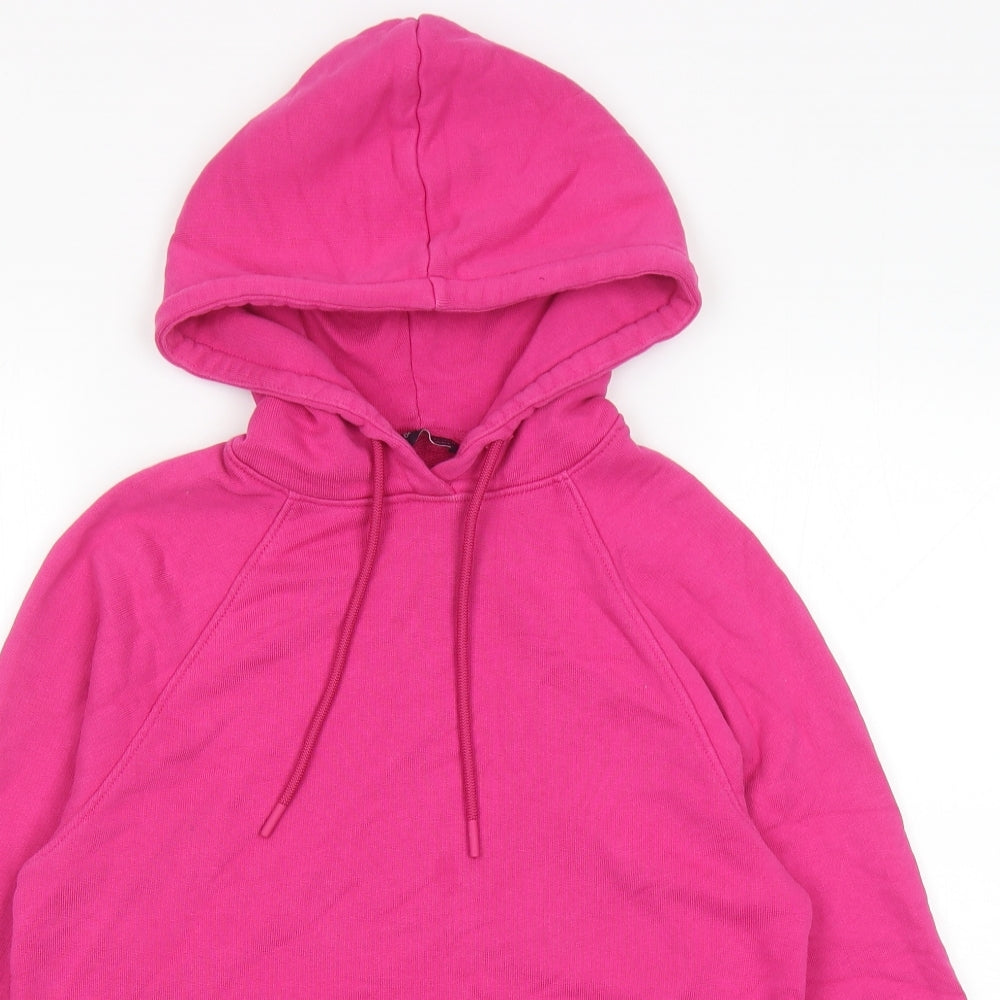 Marks and Spencer Womens Pink Cotton Pullover Hoodie Size 6 Pullover