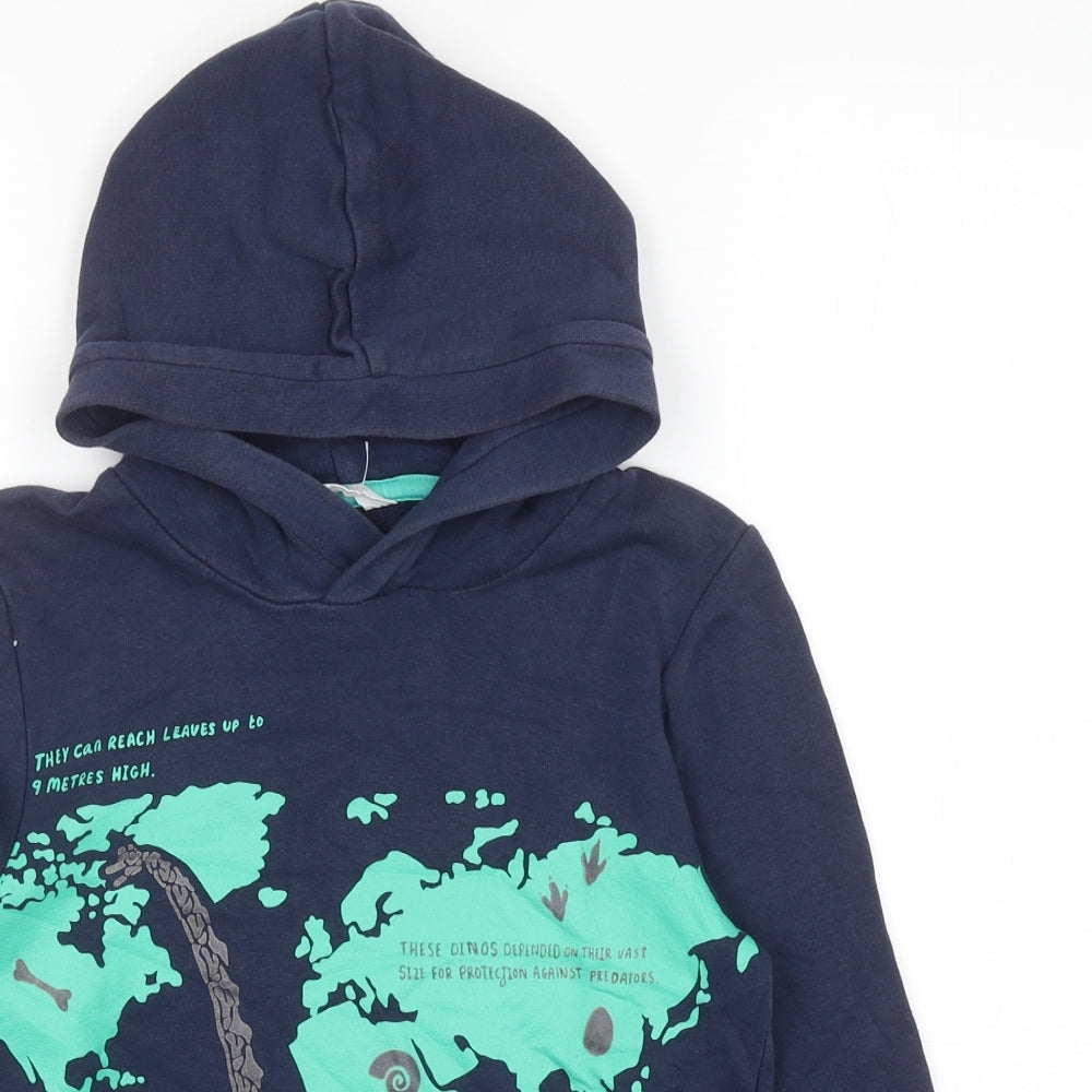 H&M Boys Blue Cotton Pullover Hoodie Size 9-10 Years Pullover