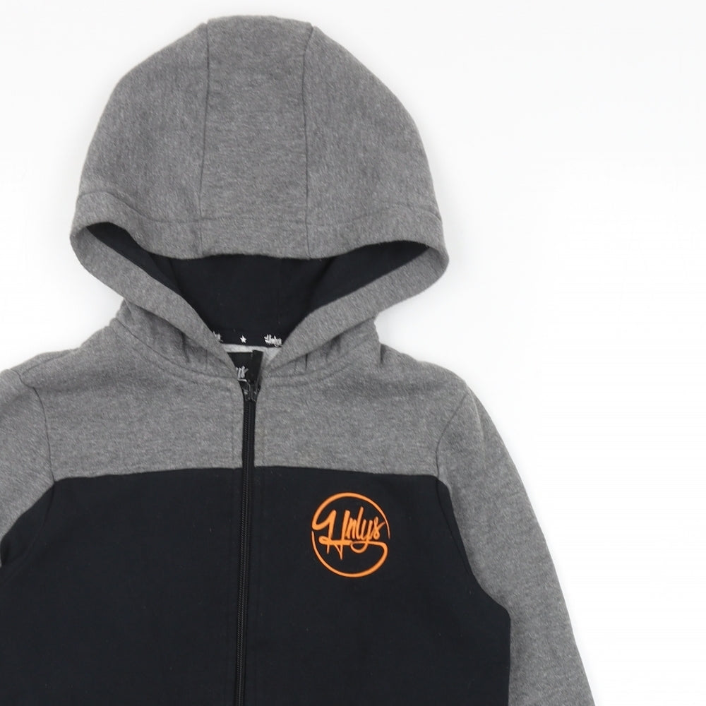 Henleys Boys Black Cotton Full Zip Hoodie Size 9-10 Years Zip
