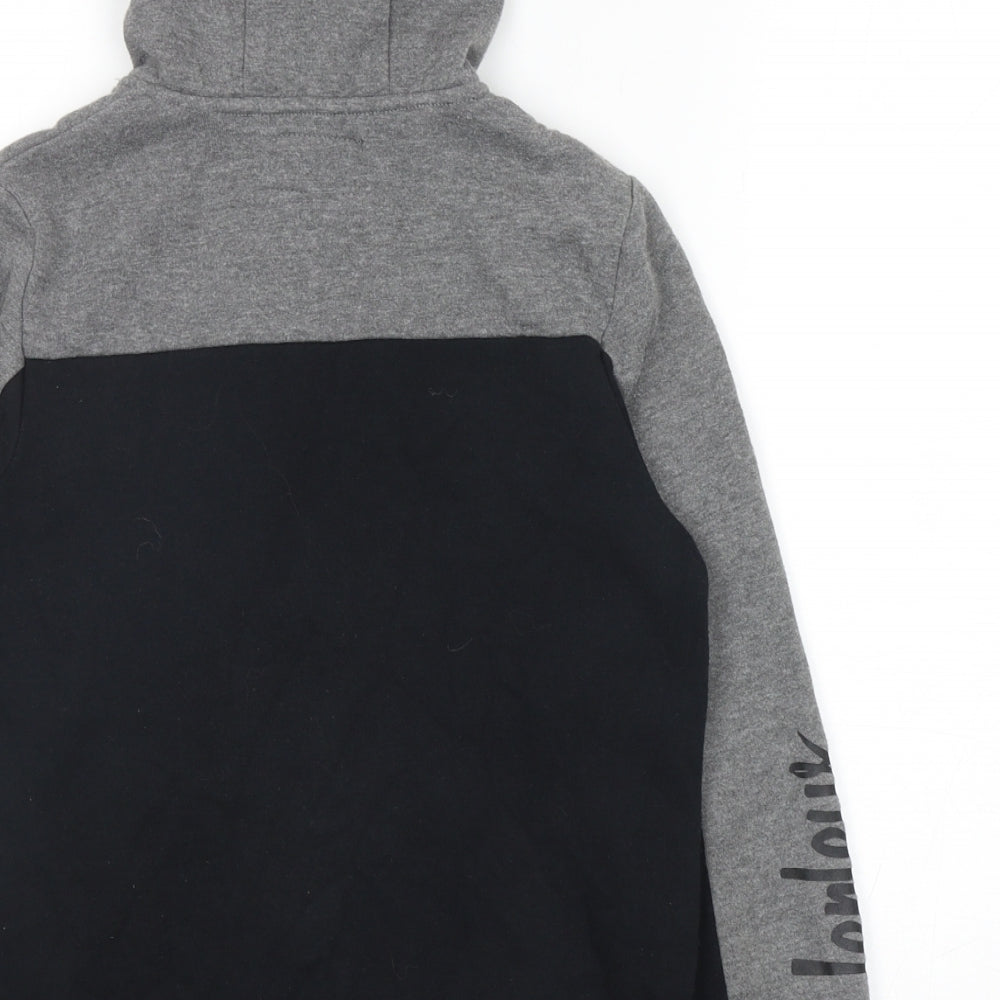 Henleys Boys Black Cotton Full Zip Hoodie Size 9-10 Years Zip