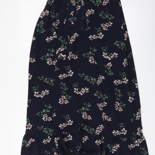 VERO MODA Womens Blue Geometric Polyester Flare Skirt Size S Tie