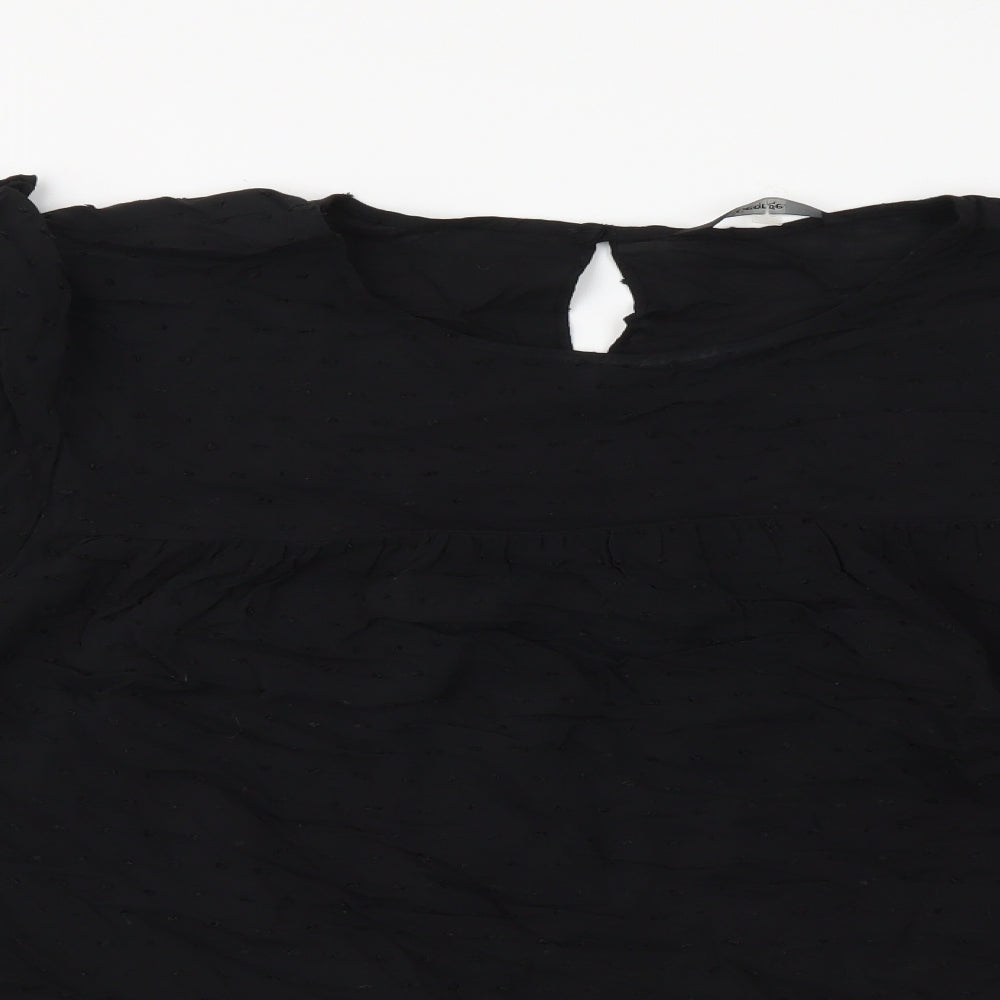 George Womens Black Polka Dot Viscose Basic Blouse Size 20 Round Neck