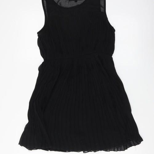 Miso Womens Black Polyester Tank Dress Size 10 Boat Neck Zip