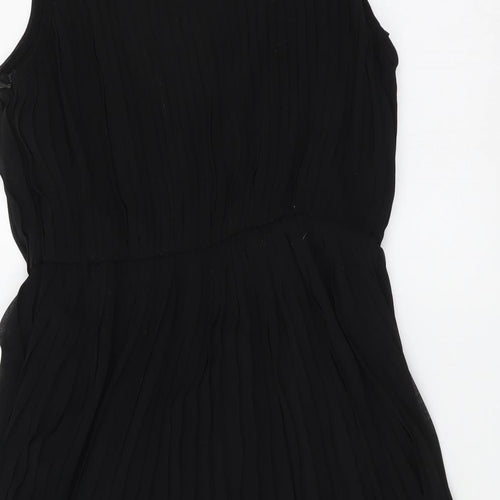 Miso Womens Black Polyester Tank Dress Size 10 Boat Neck Zip