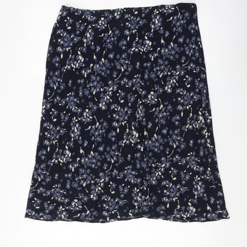 Precis Womens Blue Geometric Viscose Flare Skirt Size 16