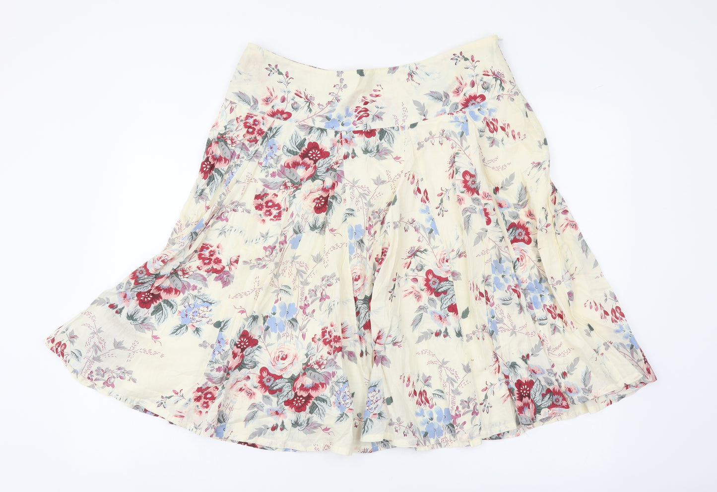 Papaya Womens Multicoloured Geometric Cotton Flare Skirt Size 14 Zip