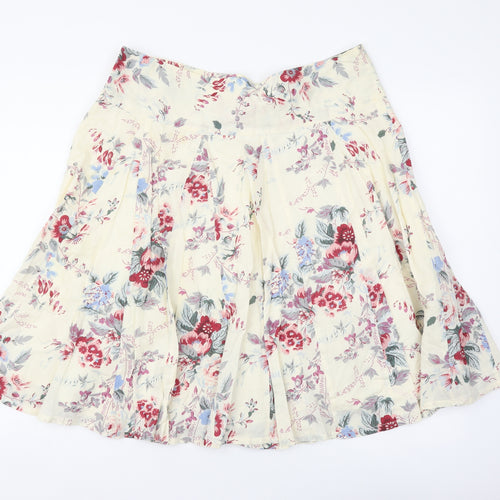 Papaya Womens Multicoloured Geometric Cotton Flare Skirt Size 14 Zip