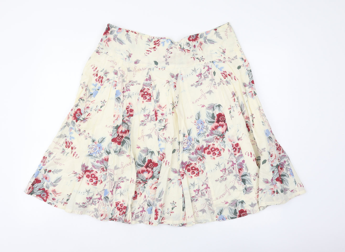 Papaya Womens Multicoloured Geometric Cotton Flare Skirt Size 14 Zip