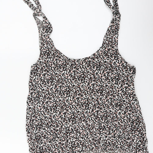 Oasis Womens Multicoloured Animal Print Viscose Basic Tank Size 12 Scoop Neck