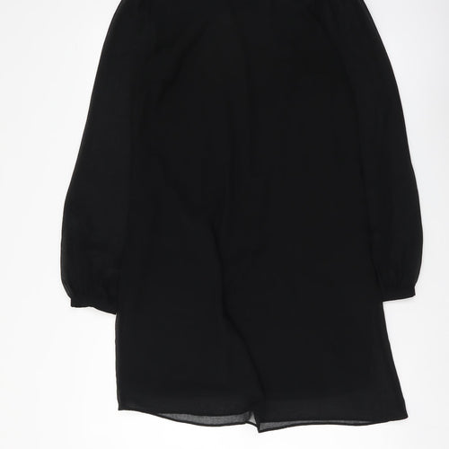 Atmosphere Womens Black Polyester Shift Size 8 Boat Neck Pullover