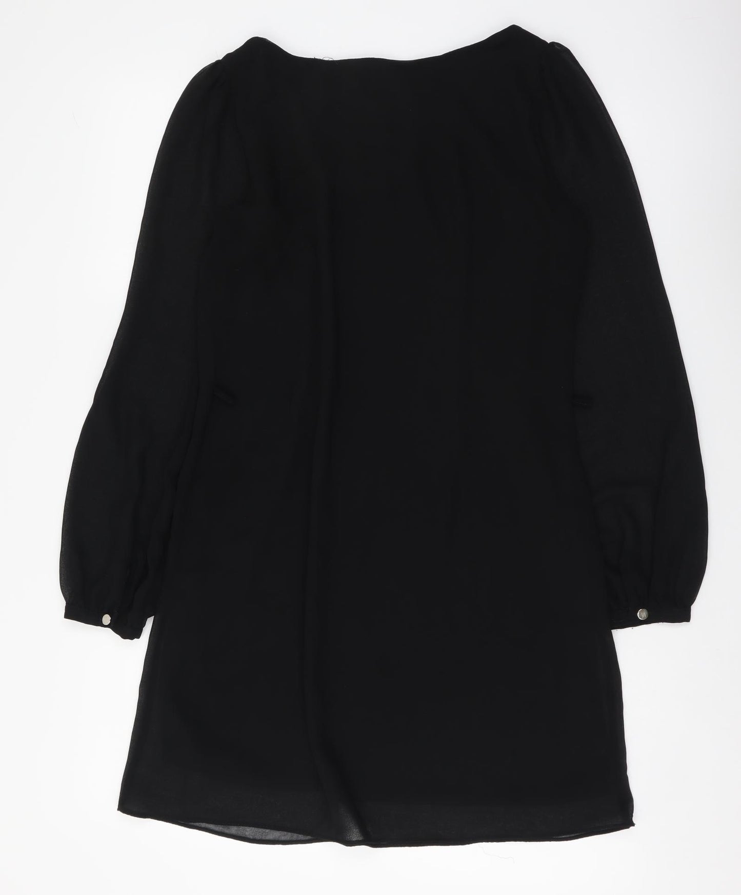 Atmosphere Womens Black Polyester Shift Size 8 Boat Neck Pullover