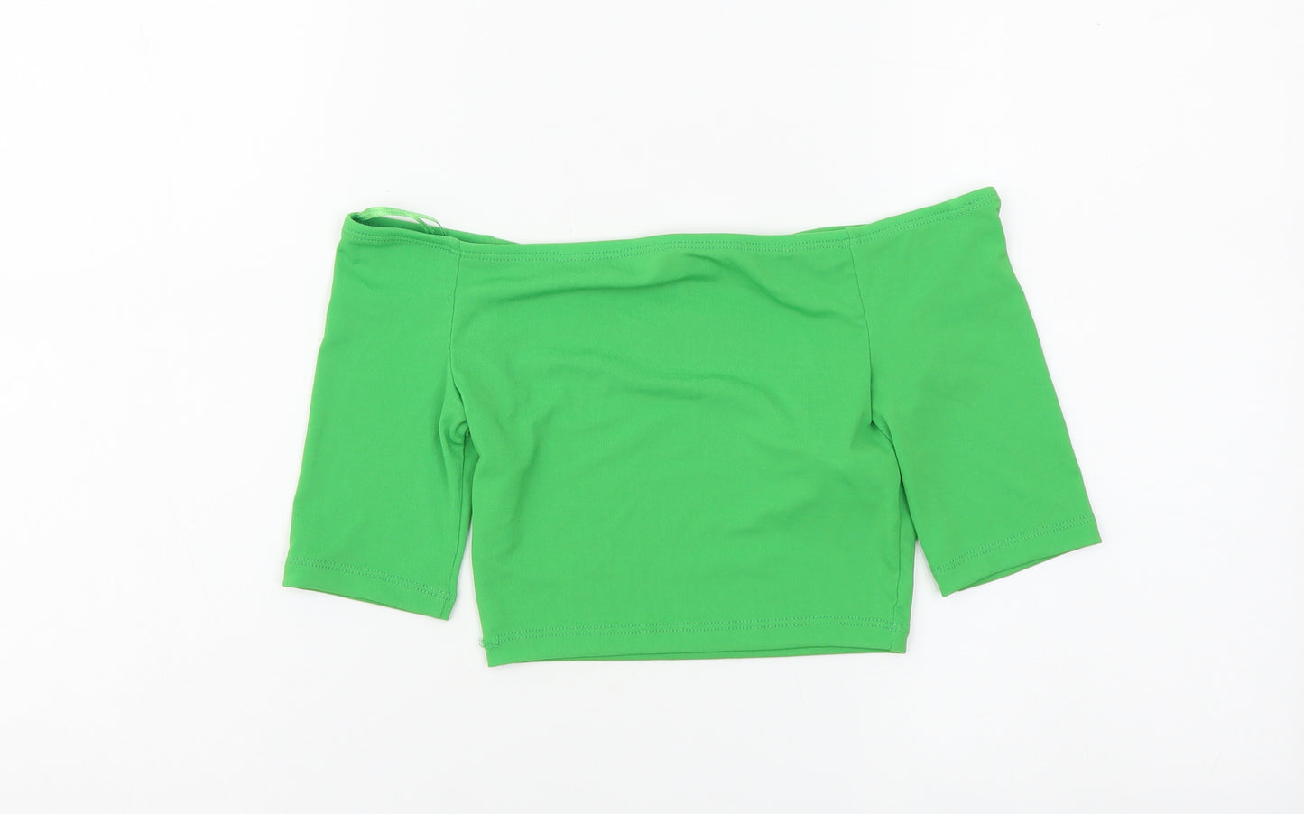 Zara Womens Green Polyester Cropped T-Shirt Size M Off the Shoulder