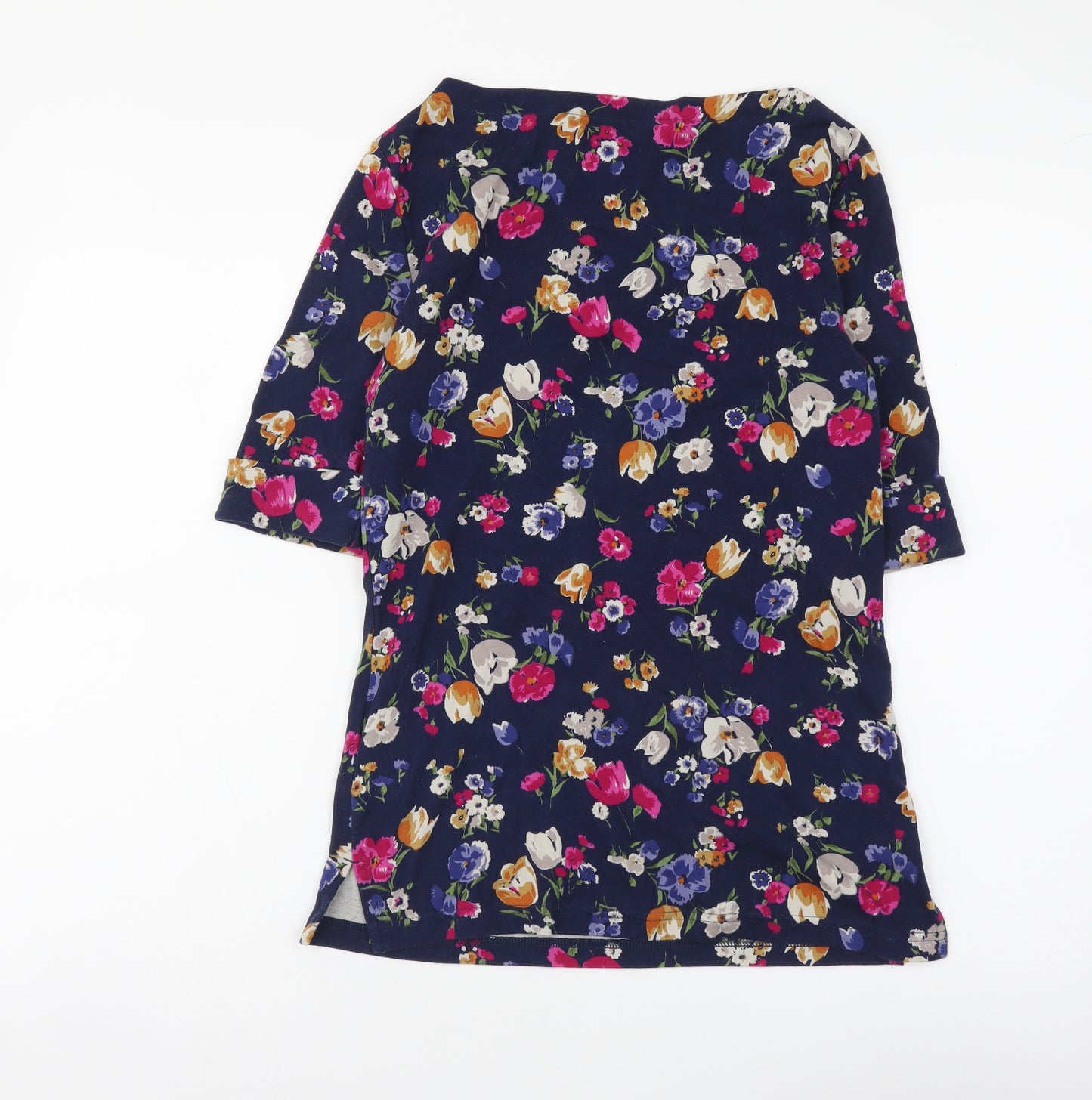 Lauren Ralph Lauren Womens Multicoloured Floral Cotton Basic T-Shirt Size S Boat Neck