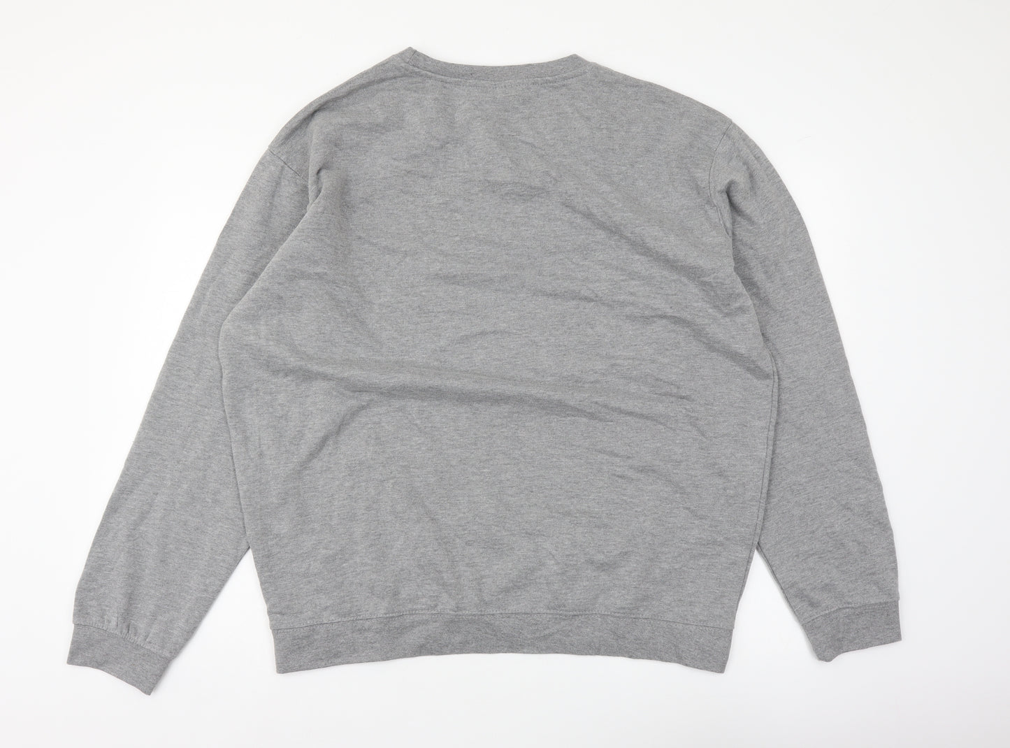 Quality Lesurewear Mens Grey Polyester Pullover Sweatshirt Size 2XL