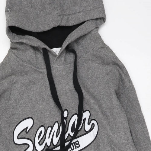 Jostens Mens Grey Cotton Pullover Hoodie Size S - Senior Class