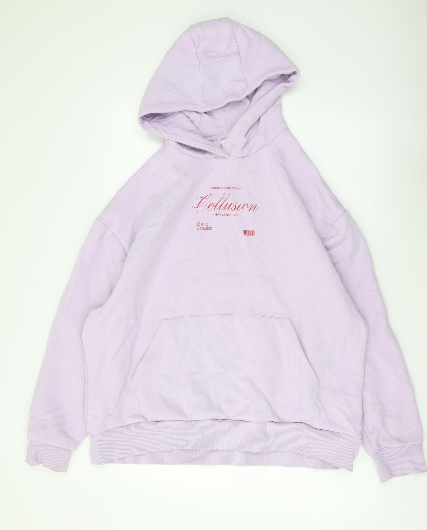 COLLUSION Womens Purple Cotton Pullover Hoodie Size 10 Pullover