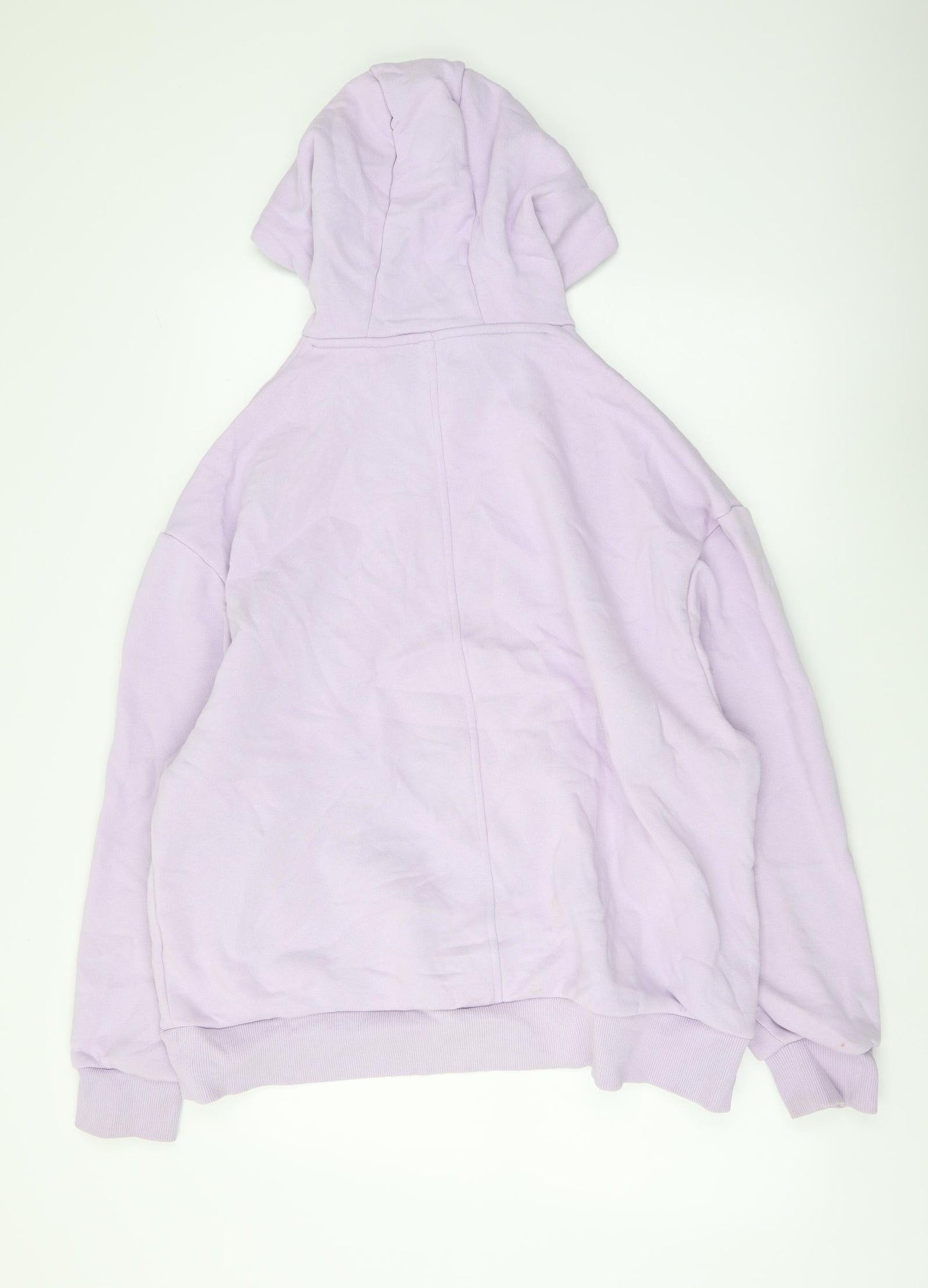 COLLUSION Womens Purple Cotton Pullover Hoodie Size 10 Pullover
