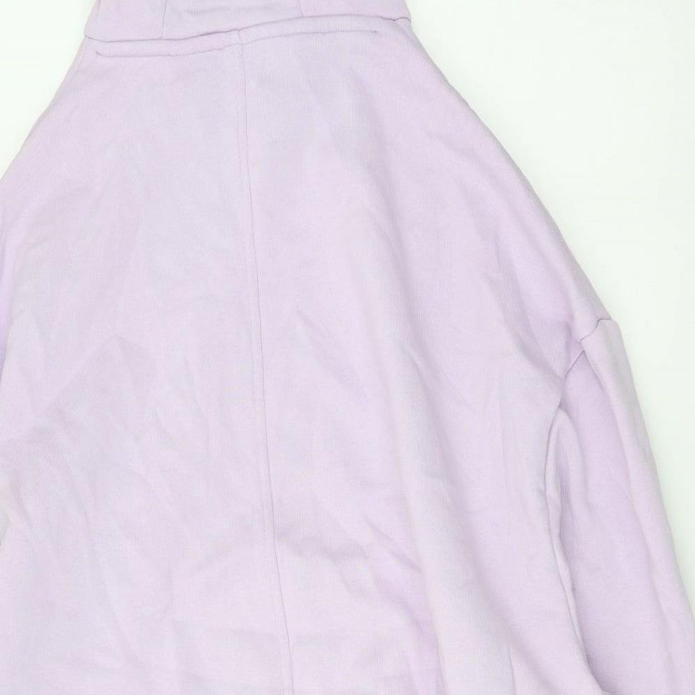 COLLUSION Womens Purple Cotton Pullover Hoodie Size 10 Pullover