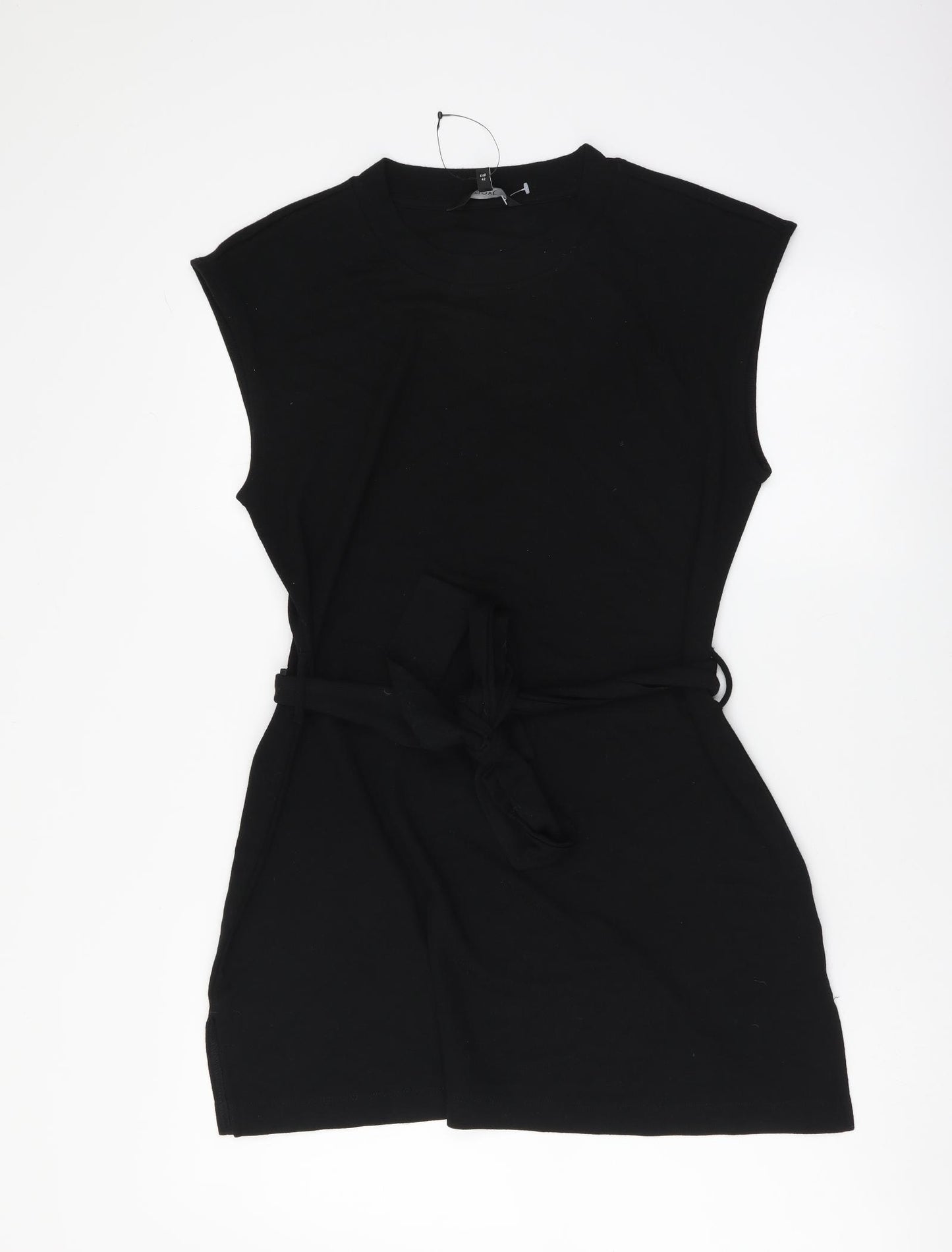 NEXT Womens Black Viscose Tunic T-Shirt Size 14 Round Neck
