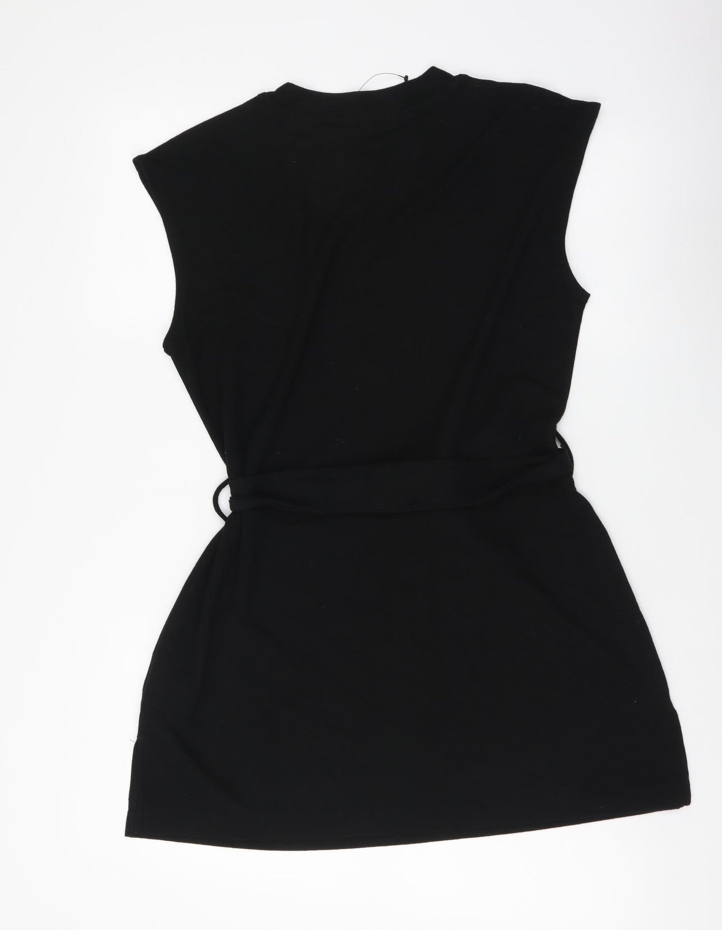 NEXT Womens Black Viscose Tunic T-Shirt Size 14 Round Neck