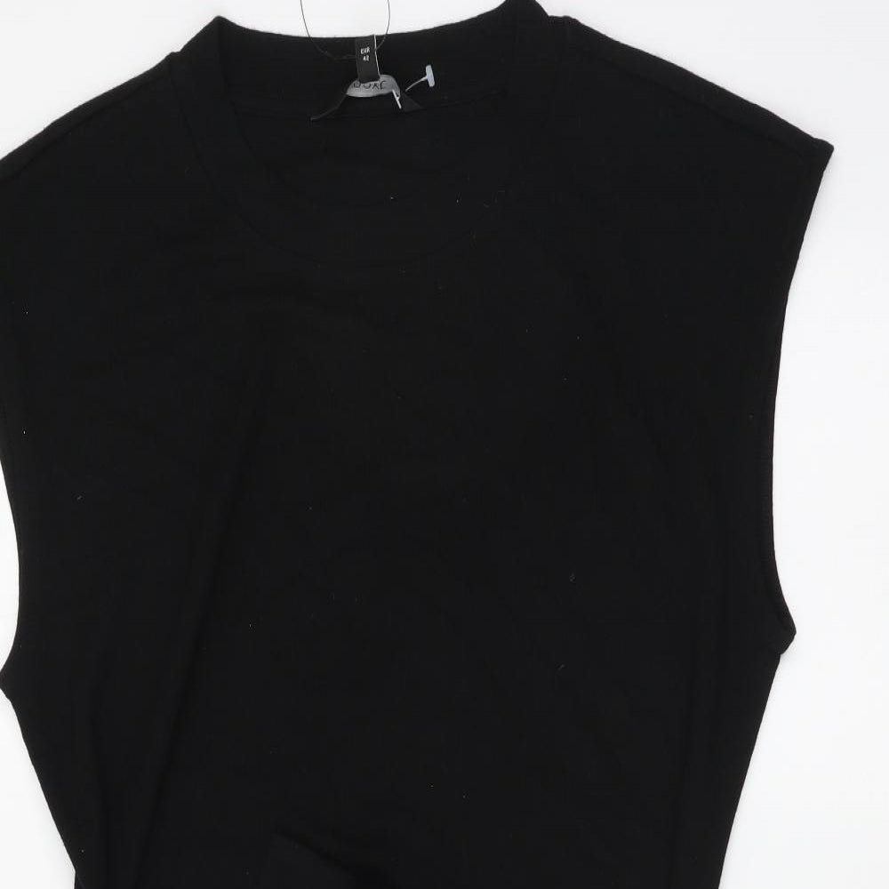 NEXT Womens Black Viscose Tunic T-Shirt Size 14 Round Neck