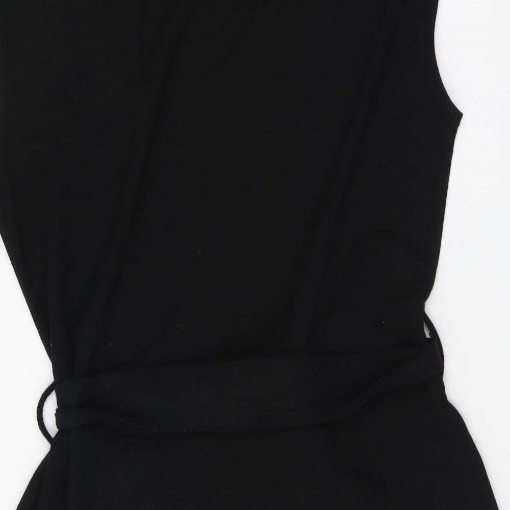 NEXT Womens Black Viscose Tunic T-Shirt Size 14 Round Neck