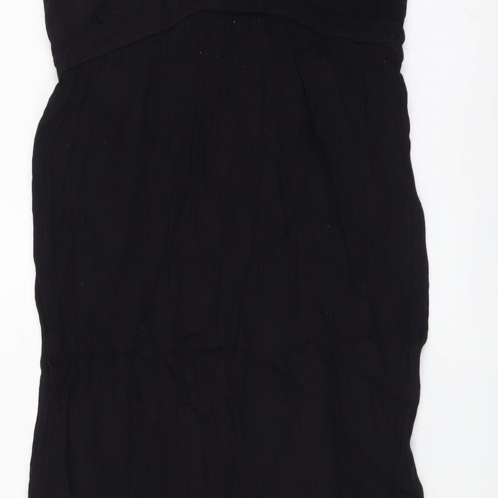 George Womens Black Geometric Viscose A-Line Size 10 Off the Shoulder Pullover