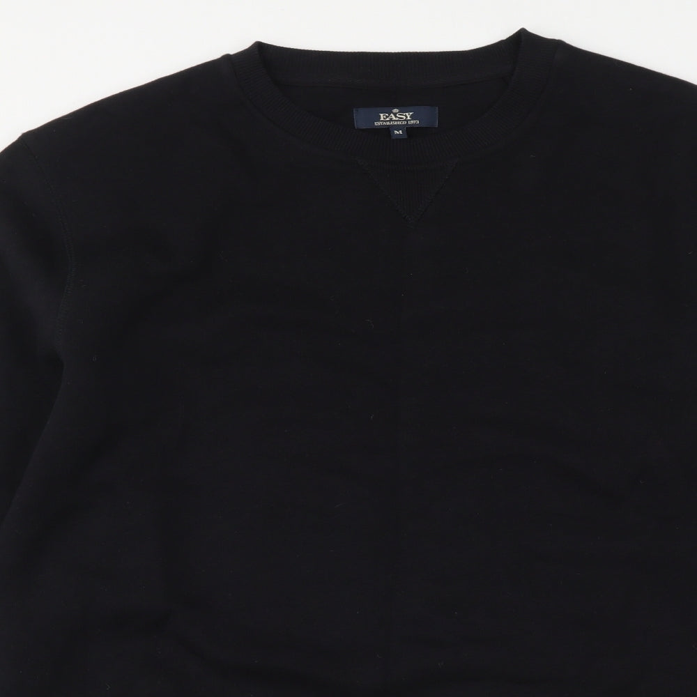 Easy Mens Black Polyester Pullover Sweatshirt Size M