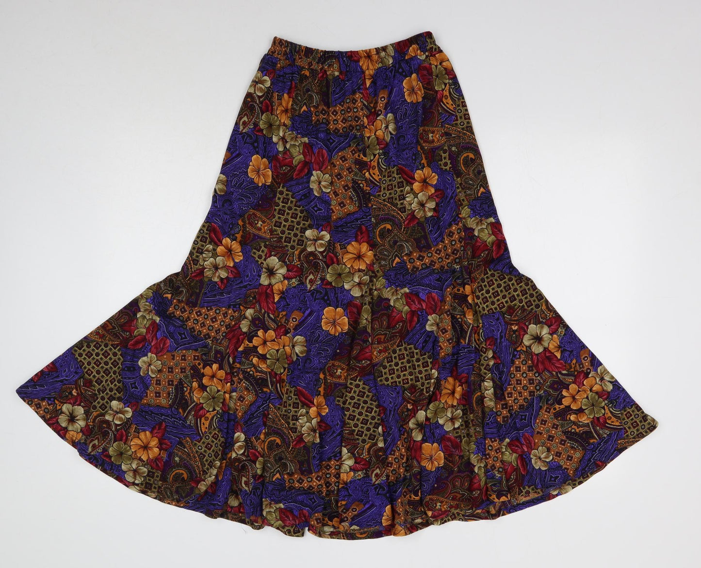 Preworn Womens Multicoloured Geometric Acrylic Trumpet Skirt Size 10