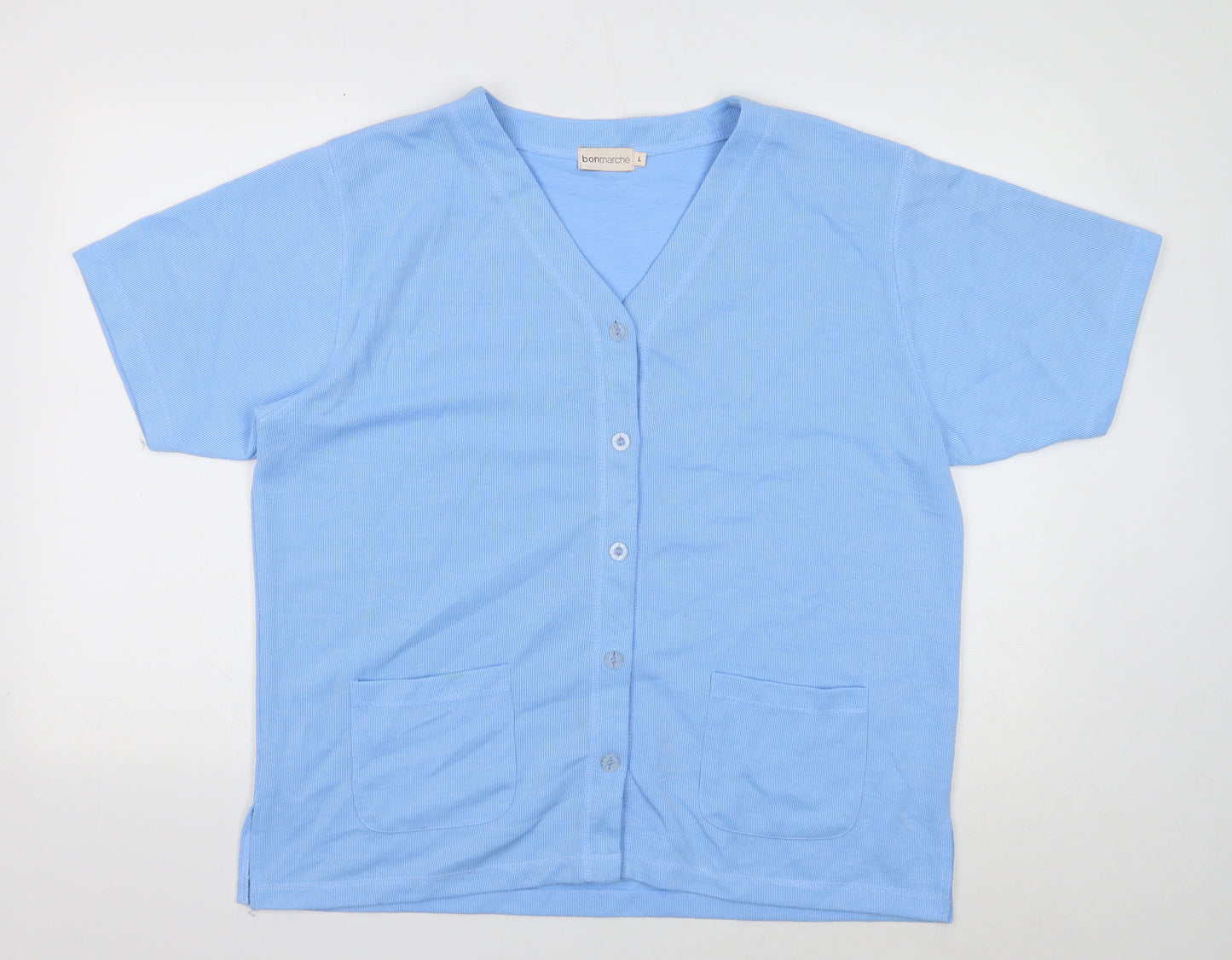 Bonmarché Womens Blue V-Neck Viscose Cardigan Jumper Size L