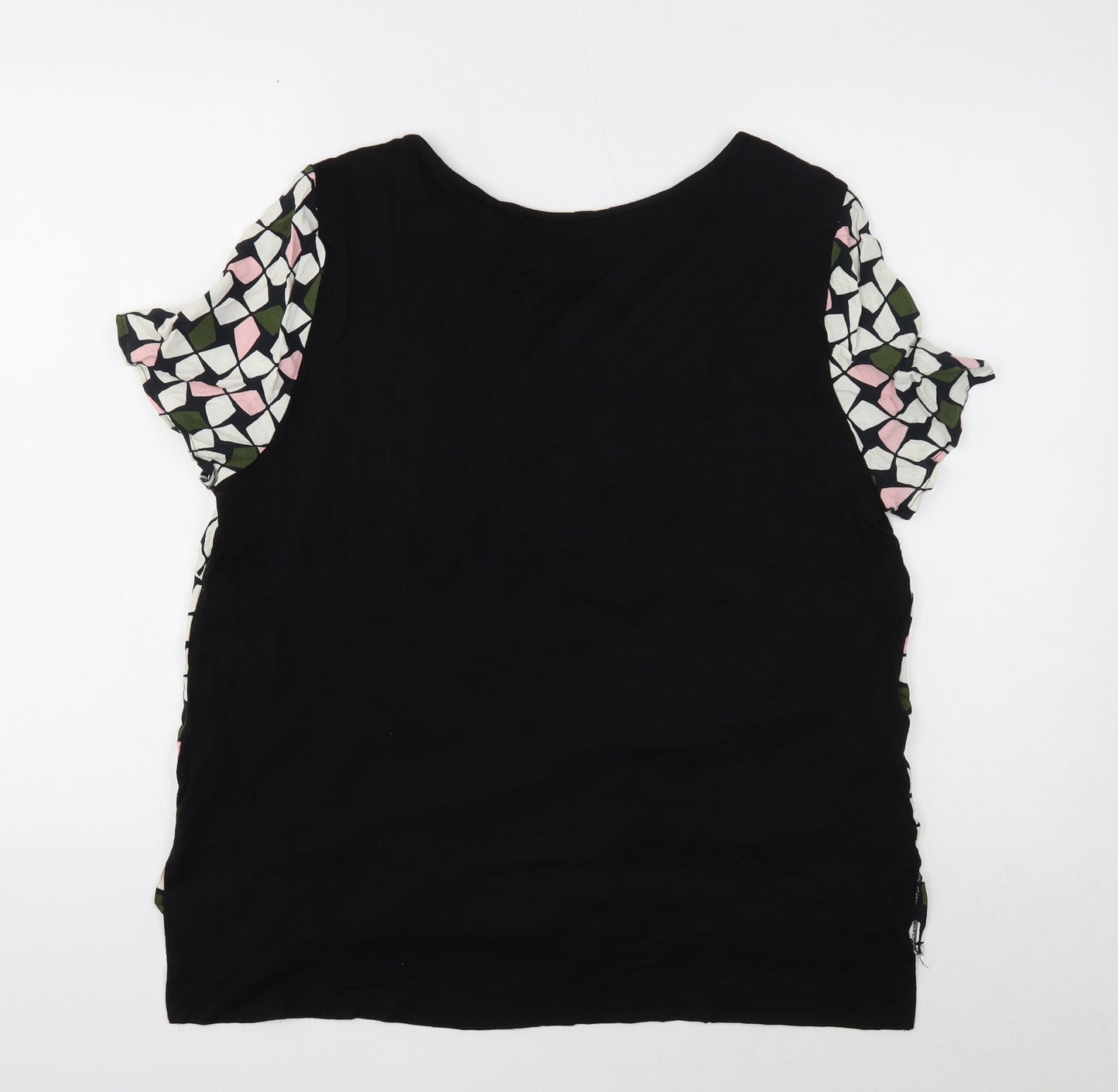 F&F Womens Multicoloured Geometric Viscose Basic Blouse Size 20 Round Neck