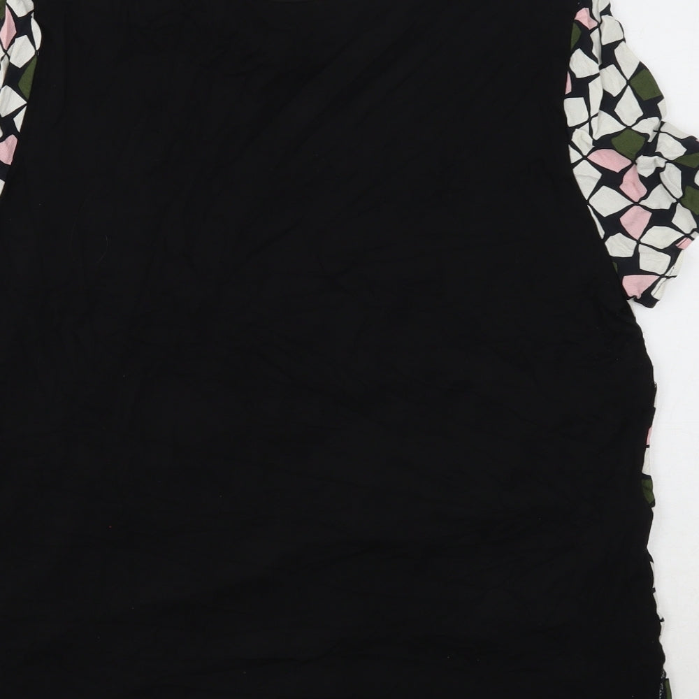 F&F Womens Multicoloured Geometric Viscose Basic Blouse Size 20 Round Neck