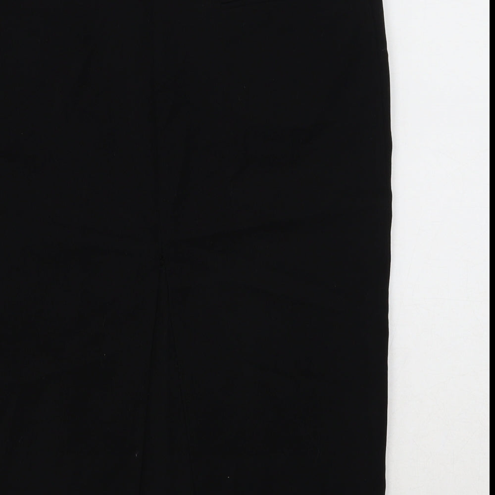 Dorothy Perkins Womens Black Polyester Straight & Pencil Skirt Size 8 Zip