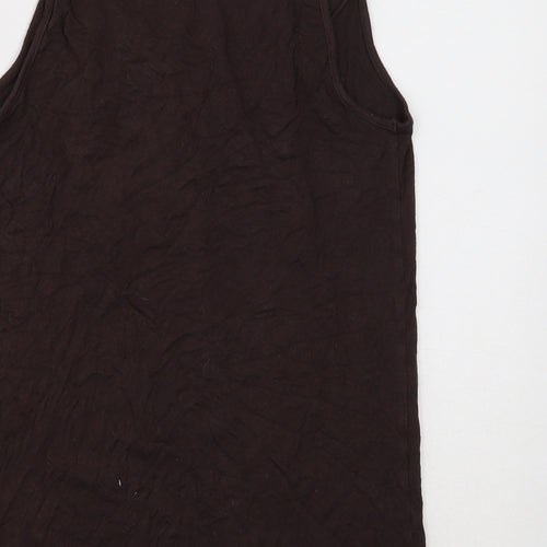 Soon Womens Brown Viscose Basic Tank Size 12 Scoop Neck