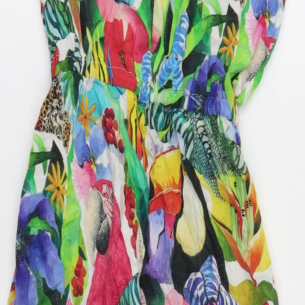 H&M Girls Multicoloured Geometric Viscose Playsuit One-Piece Size 11-12 Years Pullover