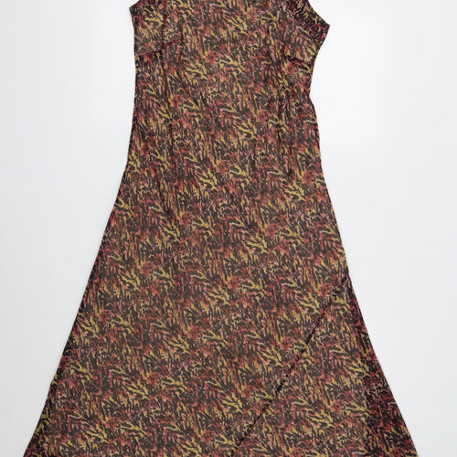 Isle Womens Multicoloured Geometric Polyester Tank Dress Size 10 Square Neck Pullover
