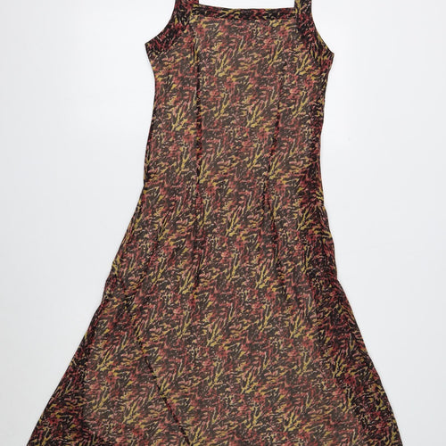 Isle Womens Multicoloured Geometric Polyester Tank Dress Size 10 Square Neck Pullover