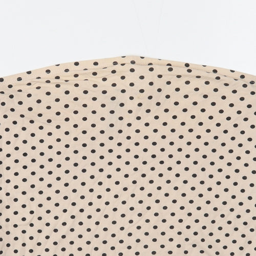 Divided Womens Beige Polka Dot Polyester Basic Tank Size 10 Off the Shoulder
