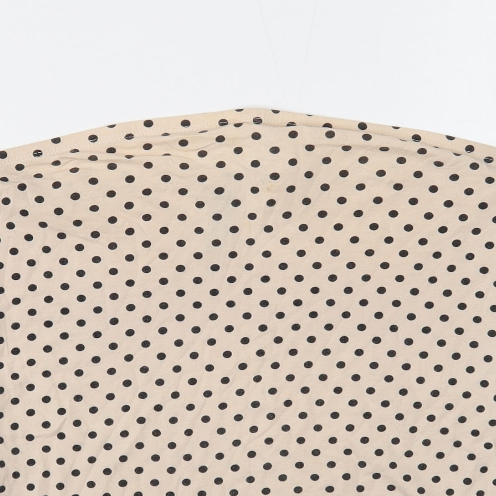 Divided Womens Beige Polka Dot Polyester Basic Tank Size 10 Off the Shoulder