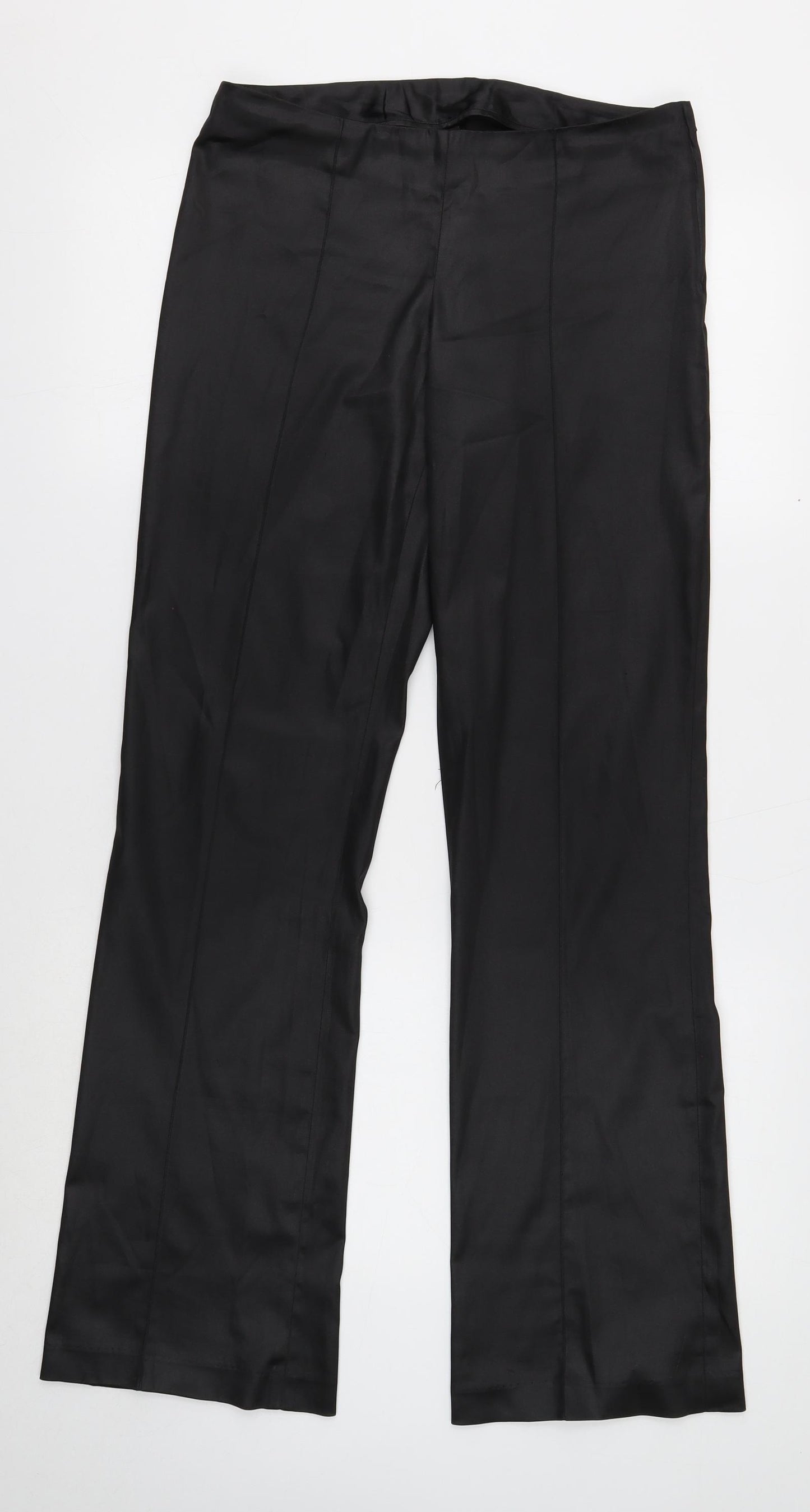 Divided Womens Black Polyester Trousers Size S Regular Zip