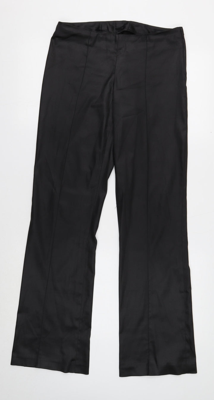 Divided Womens Black Polyester Trousers Size S Regular Zip