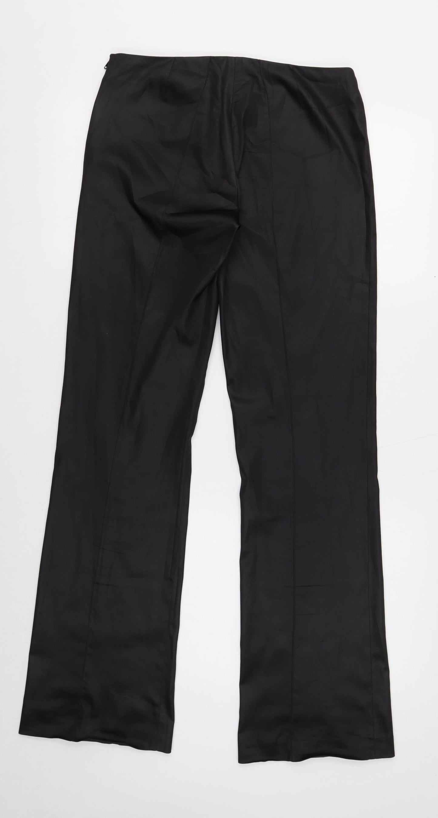 Divided Womens Black Polyester Trousers Size S Regular Zip