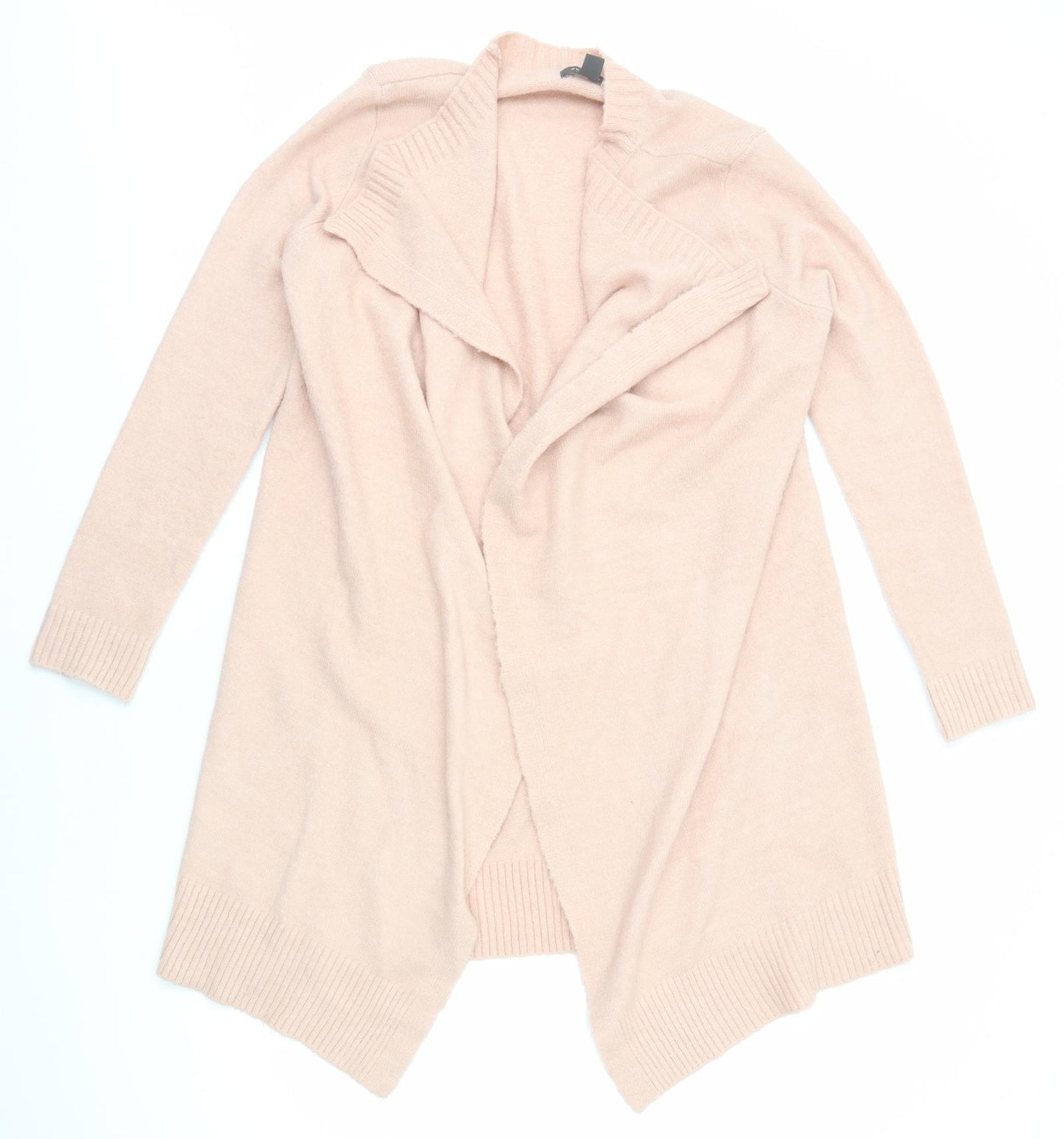 Primark Womens Pink V-Neck Acrylic Cardigan Jumper Size M - Waterfall