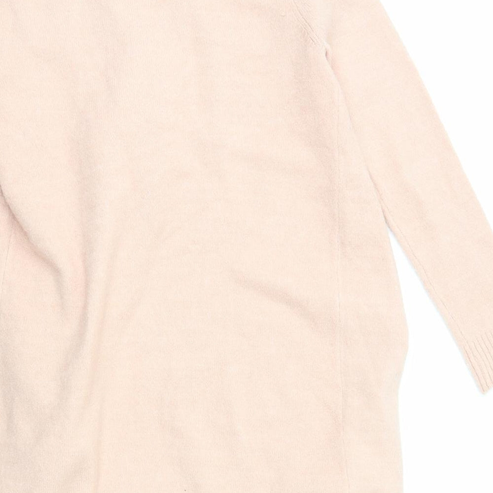 Primark Womens Pink V-Neck Acrylic Cardigan Jumper Size M - Waterfall