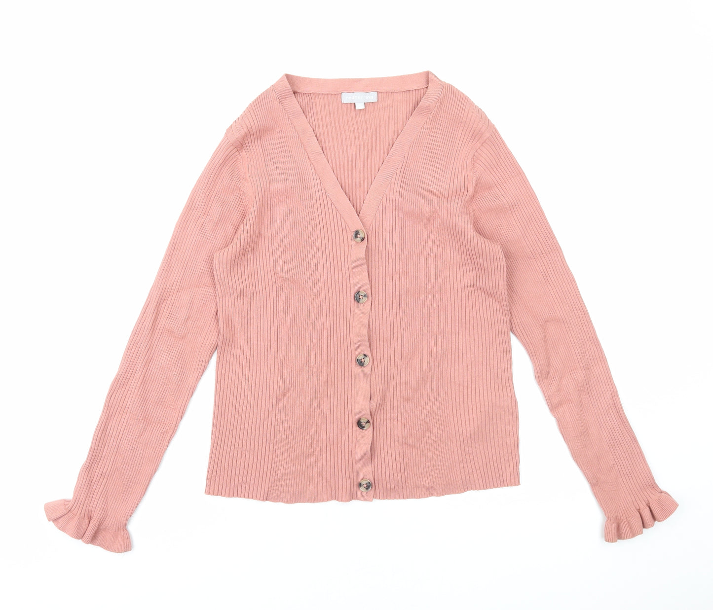 Red Herring Womens Pink V-Neck Viscose Cardigan Jumper Size 16