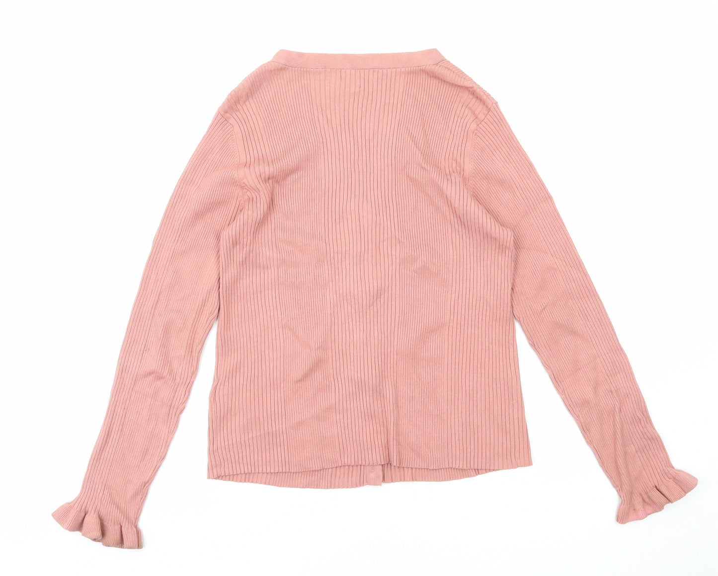 Red Herring Womens Pink V-Neck Viscose Cardigan Jumper Size 16