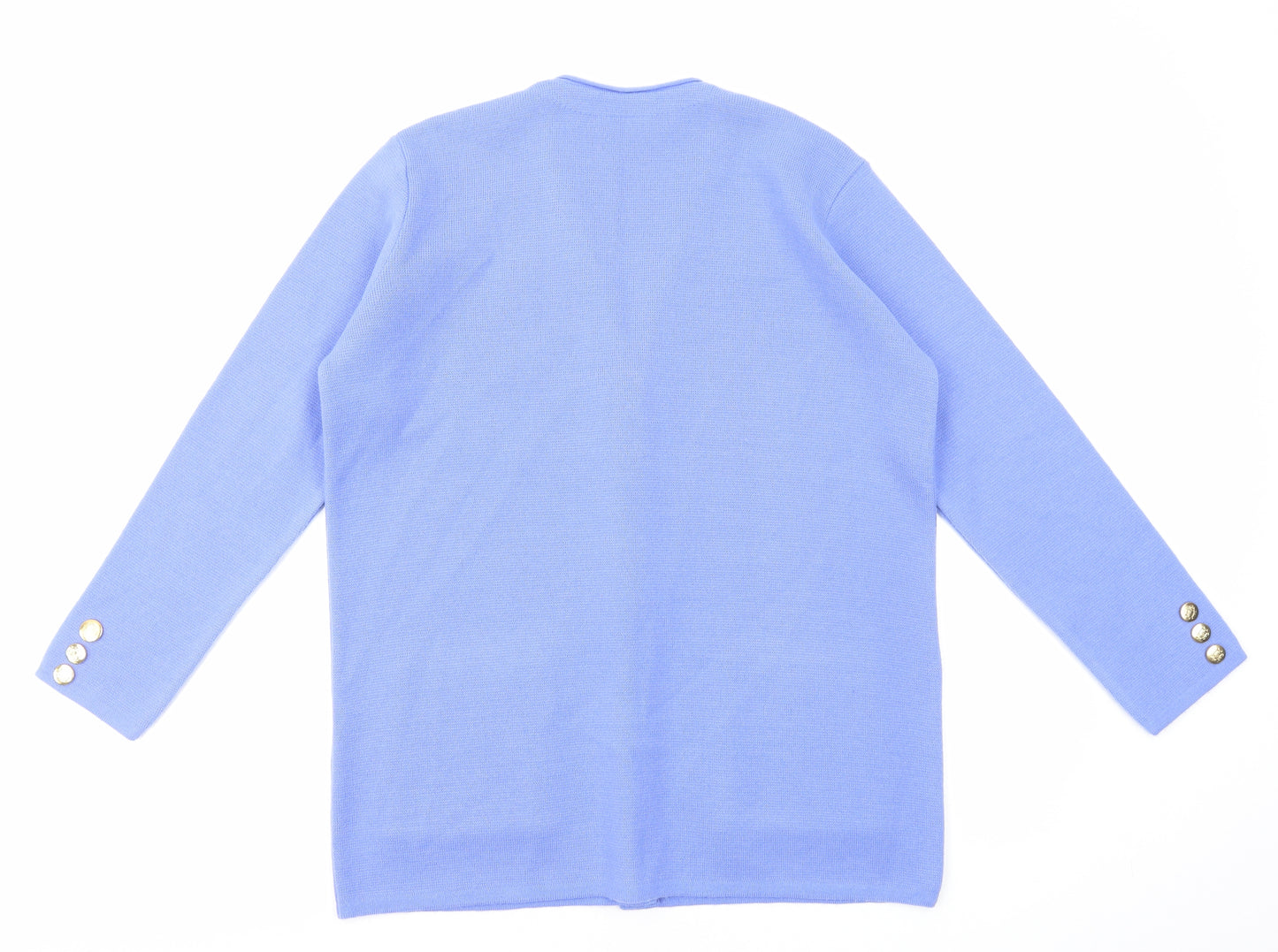 Preworn Womens Blue V-Neck Acrylic Cardigan Jumper Size M