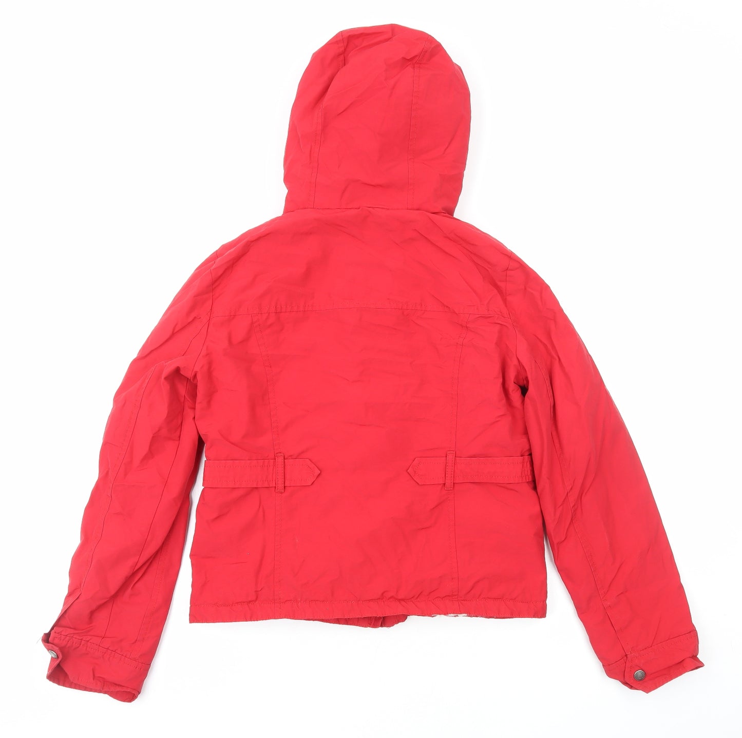 Abercrombie & Fitch Womens Red Rain Coat Coat Size M Zip